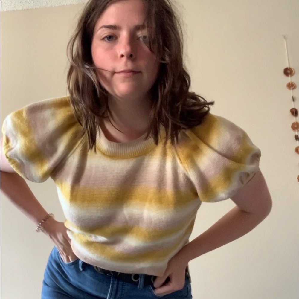 Tie dyed puff sleeve sweater- SOLD ELSEWHERE